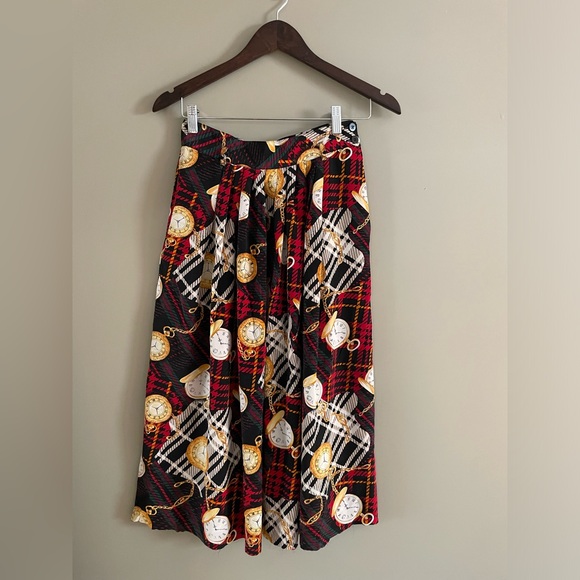Vintage Dresses & Skirts - Jones NY Vintage Clocks Print Maxi: